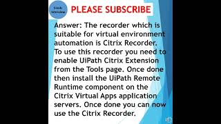 In UiPath studio which recorder is suitable for Virtual Environment Automation [upl. by Jonina9]