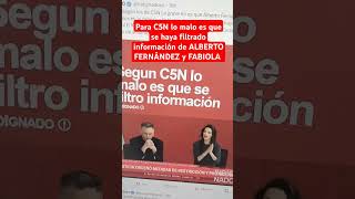 Para C5N lo malo es que se haya filtrado información de ALBERTO FERNÁNDEZ y FABIOLA [upl. by Nnylacissej701]