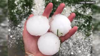 Viewer video of massive hailstorm shows extent of damage [upl. by Anerok]