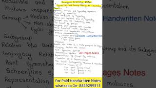 MSc1st Sem SYMMETRY AND GROUP THEORY IN CHEMISTRY  Handwritten Notes shorts [upl. by Enyrhtak]