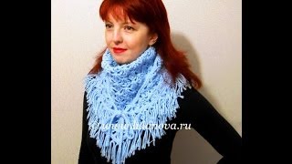 Шаль крючком  1 часть  Crochet Shawl [upl. by Odine]