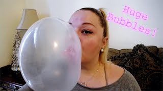 ASMR Bubblegum Chewing and Bubble Blowing  HUGE Bubbles  LOUD Gum Cracking  No Talking [upl. by Elkraps]