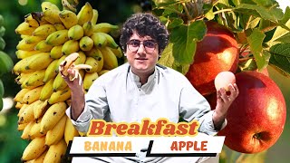 Healthy Natural Breakfast Banana Apple [upl. by Nospmoht]