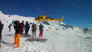 Helicopter landings amp takeoffs heliski in Monterosa Italy [upl. by Mcginnis]