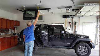 Concealed Jeep hardtop lift with electric hoist [upl. by Alel535]