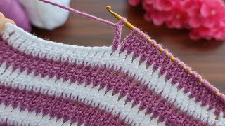 Wow 😇 Super Easy Tunisian Knitting  Tunus İşi Örgü Modeline Bayılacaksınız [upl. by Onivla]