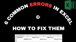 6 COMMON ERRORS IN EXCEL AND HOW TO FIX THEM [upl. by Prendergast]