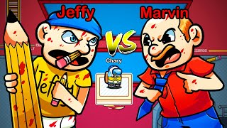 JEFFY vs MARVIN Among Us [upl. by Hewes]