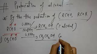 preparation of alcohal by the reduction of carbonyl compounds class 12 [upl. by Eded]