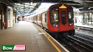 London Underground  Bow Road  District  Hammersmith amp City lines  S7 Stock [upl. by Neeruan629]