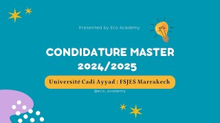 التسجيل بالماستر القاضي عياض مراكش 2025 Inscription master FSJES Marrakech [upl. by Amairam]