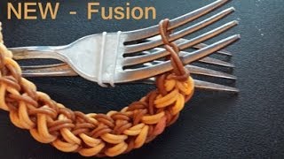 Fusion Rainbow loom Bracelet on two forks [upl. by Yancey]