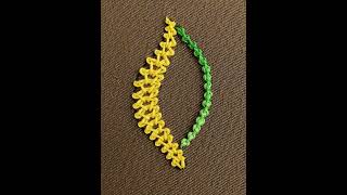 basic hand embroidery double chain and Palestrina Stith leaf doodles embroidery [upl. by Joyan]