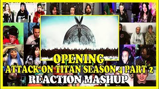 Attack on Titan Season 4 Part 2 Opening Reaction Mashup  THE RUMBLING [upl. by Aratak]