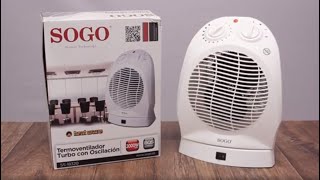 SOGO SS18320  Termoventilador Turbo con Oscilación  2000W [upl. by Britni]