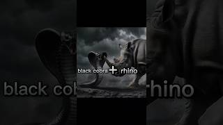 Black cobra vs rhino Who wins 🐍🦏 shorts viral video shortsviral videoviral [upl. by Andonis]