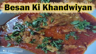 Besan Ki Khanwiyan Ka Salan  Altay Paltay Recipe  Besan Ki Khanwiyan By Amreen Cooks [upl. by Glenden448]