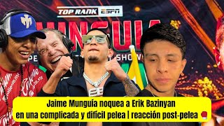 Jaime Munguía noquea a Erik Bazinyan en una complicada y difícil pelea entrevista post pelea 🥊🥊 [upl. by Llacam212]