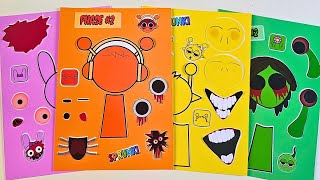 Decorate with Sticker Book SPRUNKI HORROR OREN SIMON VINERIA PINKI  DIY Paper [upl. by Gregg139]