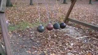 Giant Newtons Cradle With Bowling Balls [upl. by Deery]