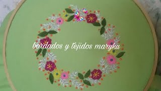 PUNTADAS SENCILLAS PARA BORDAR FLORES Y HOJAS [upl. by Monika226]