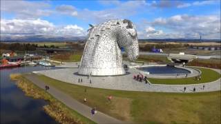 The Kelpies Falkirk Scotland Dji phantom 3 [upl. by Lomasi440]