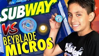 Beyblade Burst Battle Subway Beyblades VS Beyblade Micros [upl. by Aciraa538]