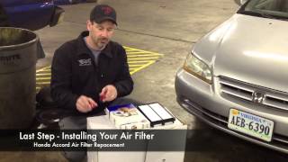 2002 Honda Accord Engine Air Filter  How To Change It Yourself [upl. by Aytac]