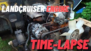 Engine rebuild timelapse  LandCruiser Restoration [upl. by Edialeda]