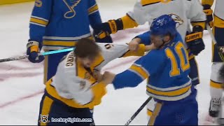 Filip Forsberg vs Brayden Schenn Feb 15 2020 [upl. by Annig]