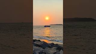 Stunning Goa Miramar Beach Boat Sailing Through Crystal Clear Waters 🌊🚤🏖️ MiramarBeach OceanViews [upl. by Assiron]