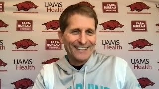 Eric Musselman previews Arkansas’ matchup with Auburn [upl. by Rramo10]