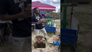 Black Rambo shoots a 50 cal bmg pistol very impressive shortsfeed guntuber subscribe shorts [upl. by Nahgam]