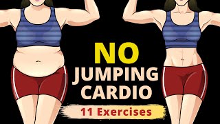 11 EASY EXERCISES – NO JUMPING CARDIO – ALL STANDING FULL BODY WORKOUT [upl. by Cadal]