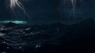 Thunderstorm sounds for sleep with rain ocean waves and thunder and lightning sounds [upl. by Joost]