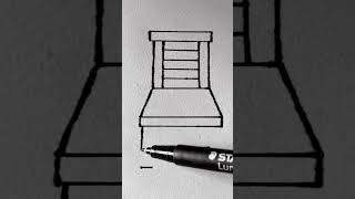 how to draw chair easy step by step chairdrawing drawing shorts utube subscribe viralshorts [upl. by Balfore]