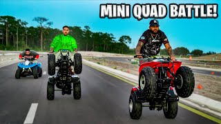 Mini Quad Wheelie Battle  Braap Vlogs [upl. by Enyak]