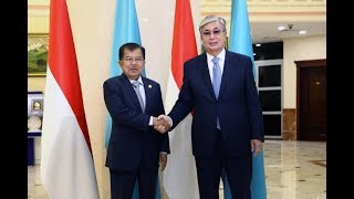 Wapres Jusuf Kalla Bertemu Ketua Senat Kazakhstan KassymJomart Tokayev [upl. by Eilsil]