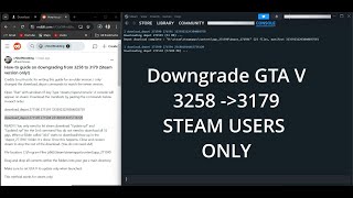 GTA 5 downgrade 1032580 to 3179 under 3 minutes steam users only scripthook error 3258 [upl. by Peri740]