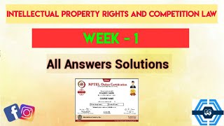 Intellectual Property Rights And Competition Law Week 1 Quiz Assignment Solution  NPTEL 2023 [upl. by Pinsky]