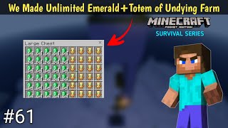 61  Unlimited Emerald Farm in Minecraft PE 118 Survival Series [upl. by Ennahoj300]