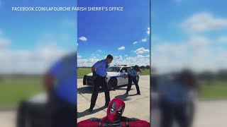 Lafourche Parish Sheriffs deputies take on the Deadpool Dance Challenge [upl. by Aneres]