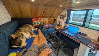 DIY Truck Camper  Peaceful Morning Working Remote with my Dog [upl. by Nnylcaj917]