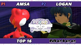 Pound 2022 Top 16  aMSa Yoshi Vs Logan Marth SSBM Smash Melee Tournament [upl. by Erehs]