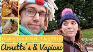 Disneyland Paris January 2018 5  Breakfast at Annettes and Lunch at Vapiano  Krispysmore [upl. by Alhahs]