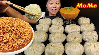 Eating Big Juicy Pork Momo With Spicy Blackbean Noodles Momo Mukbang amp Spicy Noodles Nepali Mukbang [upl. by Griffis718]