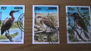 Stamps of Kenya  rare birds collection [upl. by Vashtee]