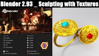 3D Jewelry design  Blender 293 New Features  Sculpting with Textures [upl. by Anees]