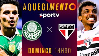 PALMEIRAS X SÃO PAULO  PRÉJOGO AQUECIMENTO AO VIVO COM IMAGENS  SUPERCOPA  live  sportv [upl. by Dorrehs598]