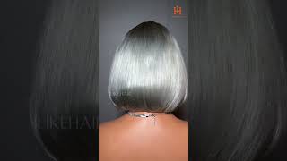 Ash Grey Silky Bob Wig Now Available ILIKEHAIR [upl. by Joletta582]